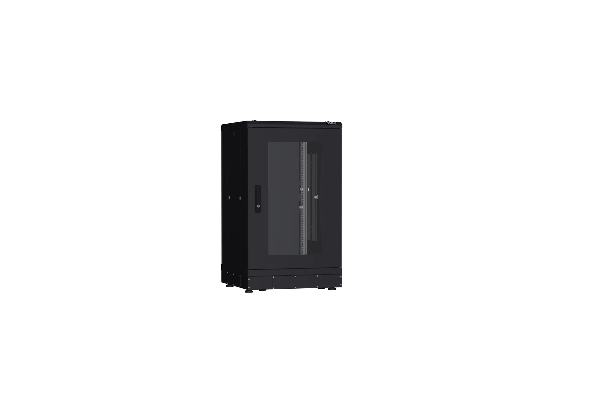 Напольный шкаф NIKOMAX Essential Line серии TFI-R 19", 18U, стеклянная дверь, металлическая дверь, цельнометаллические стенки, Ш600хВ974хГ800мм, в разобранном виде, черный TFI-186080-GMMM-R-BK