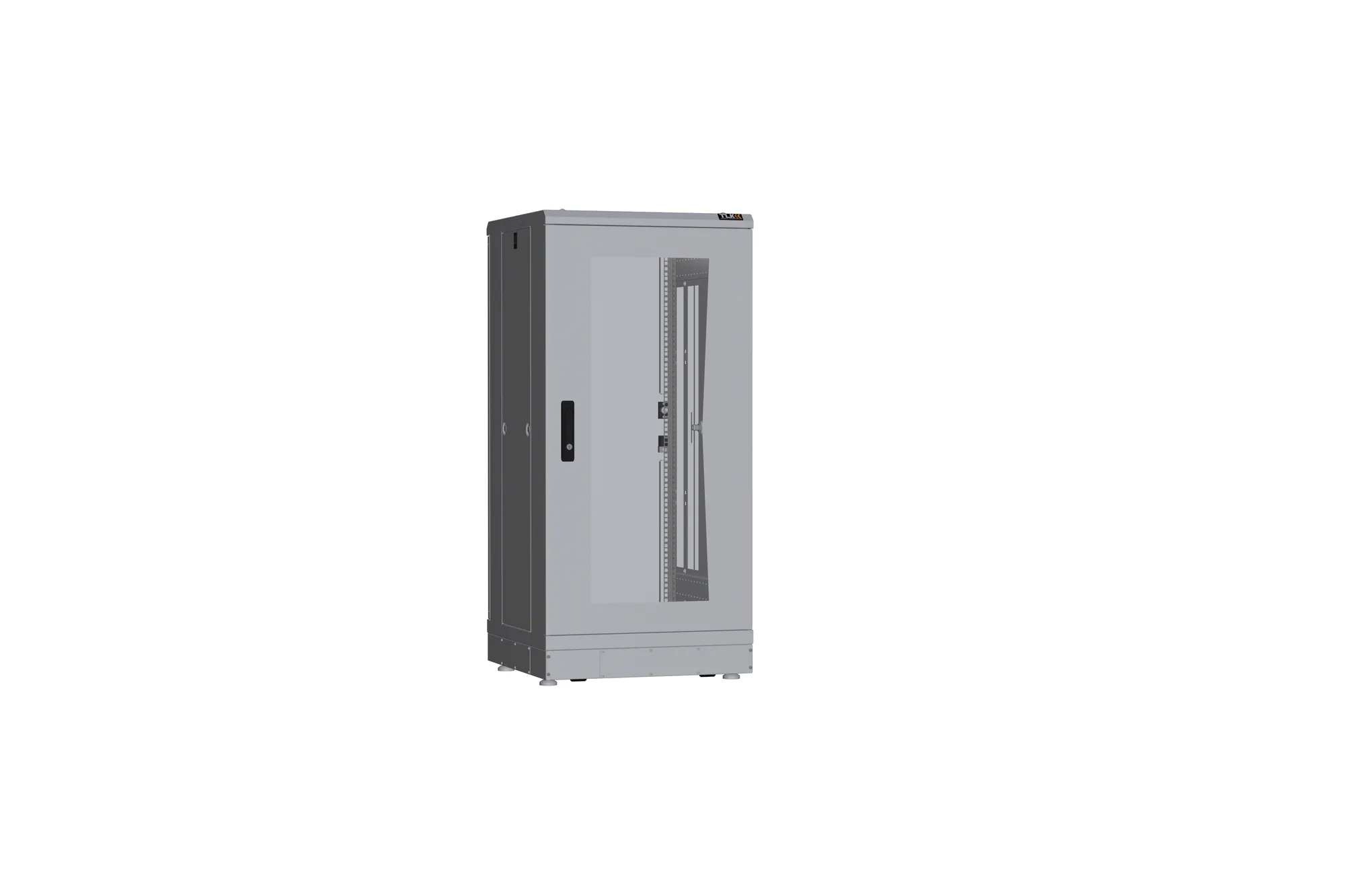 Напольный шкаф NIKOMAX серии TFR-R2 19", 24U, дверь со стеклом и металлическая, металлические стенки, Ш600хВ1280хГ800мм, в разобранном виде, серый TFR-246080-GMMM-R2-GY