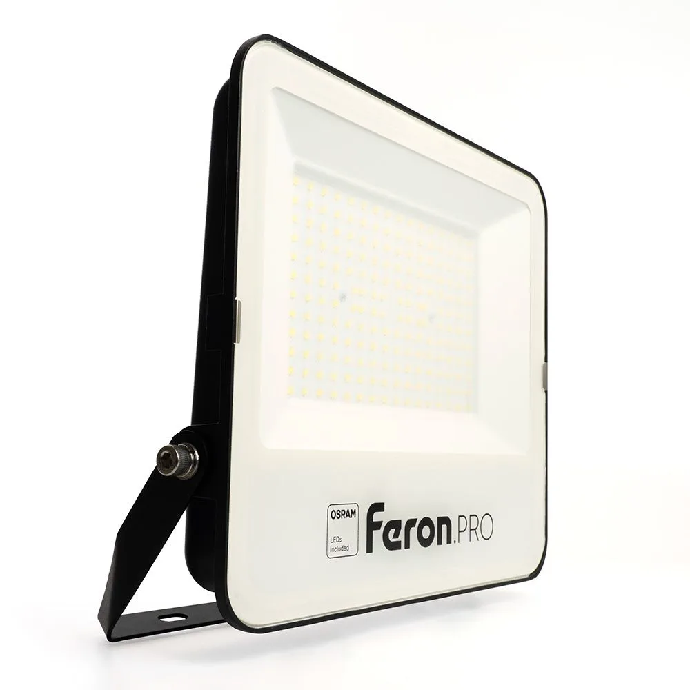 Прожектор светодиодный ДО-200w 6400К 24000 Лм IP65 черный .PRO FERON 51016