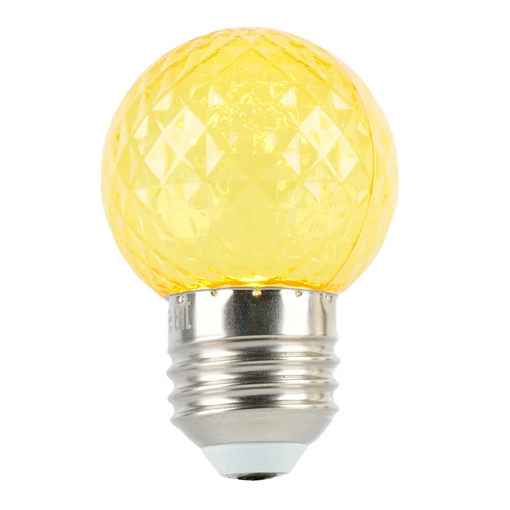 Лампа светодиодная LED 1вт Е27 желтый прозрачный шар