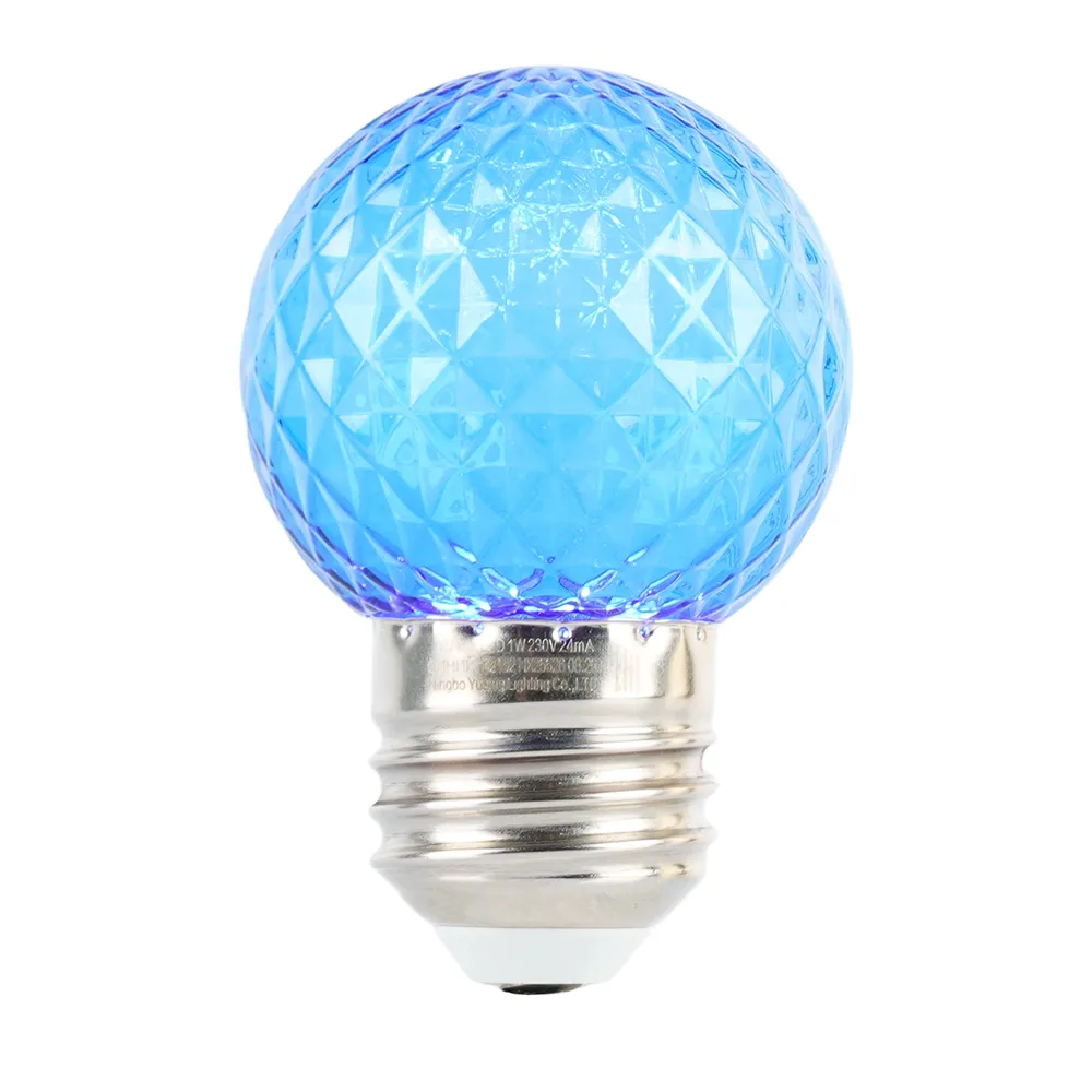 Лампа светодиодная LED 1вт Е27 синий прозрачный шар