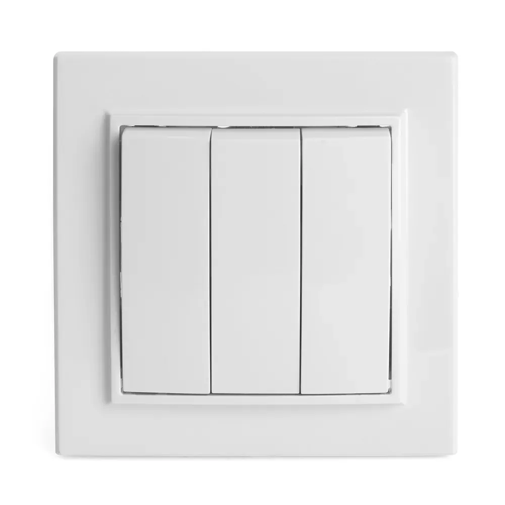 Выключатель трехклавишный, серия Эрна, белый Stekker FERON 39922