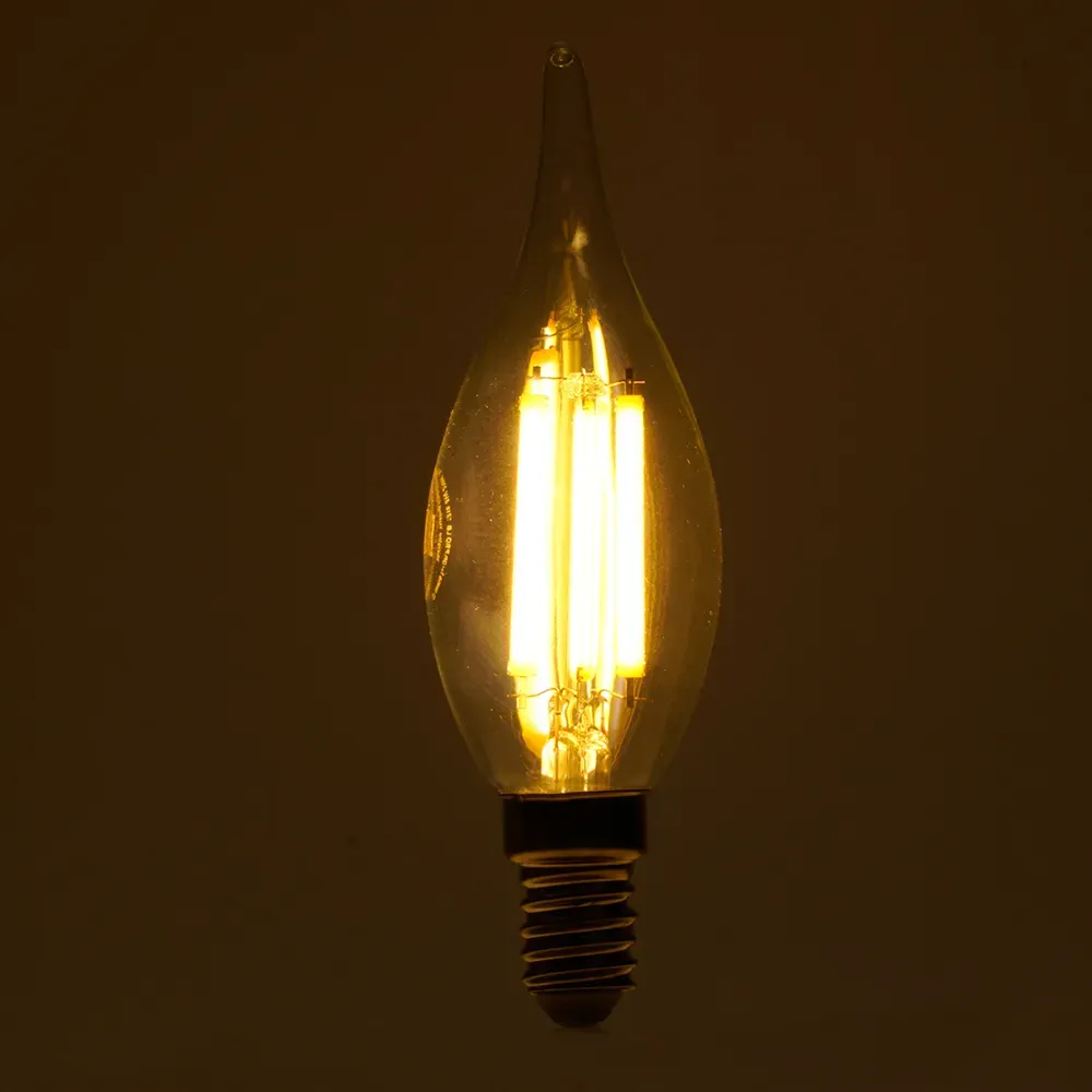 Лампа светодиодная LED 8вт Е14 теплый свеча на ветру FILAMENT Feron.PRO