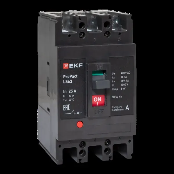 LS63 15кА 3P 25А ProPact EKF EKF mccb-63-15-3-25-ls