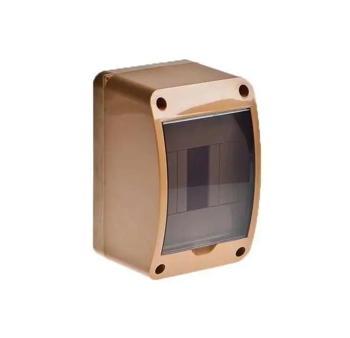 Тусо.щиток о/п на 4 мод. с вертикальной дверцей. 140х90х85мм (коричневый) RUVINIL 68304К