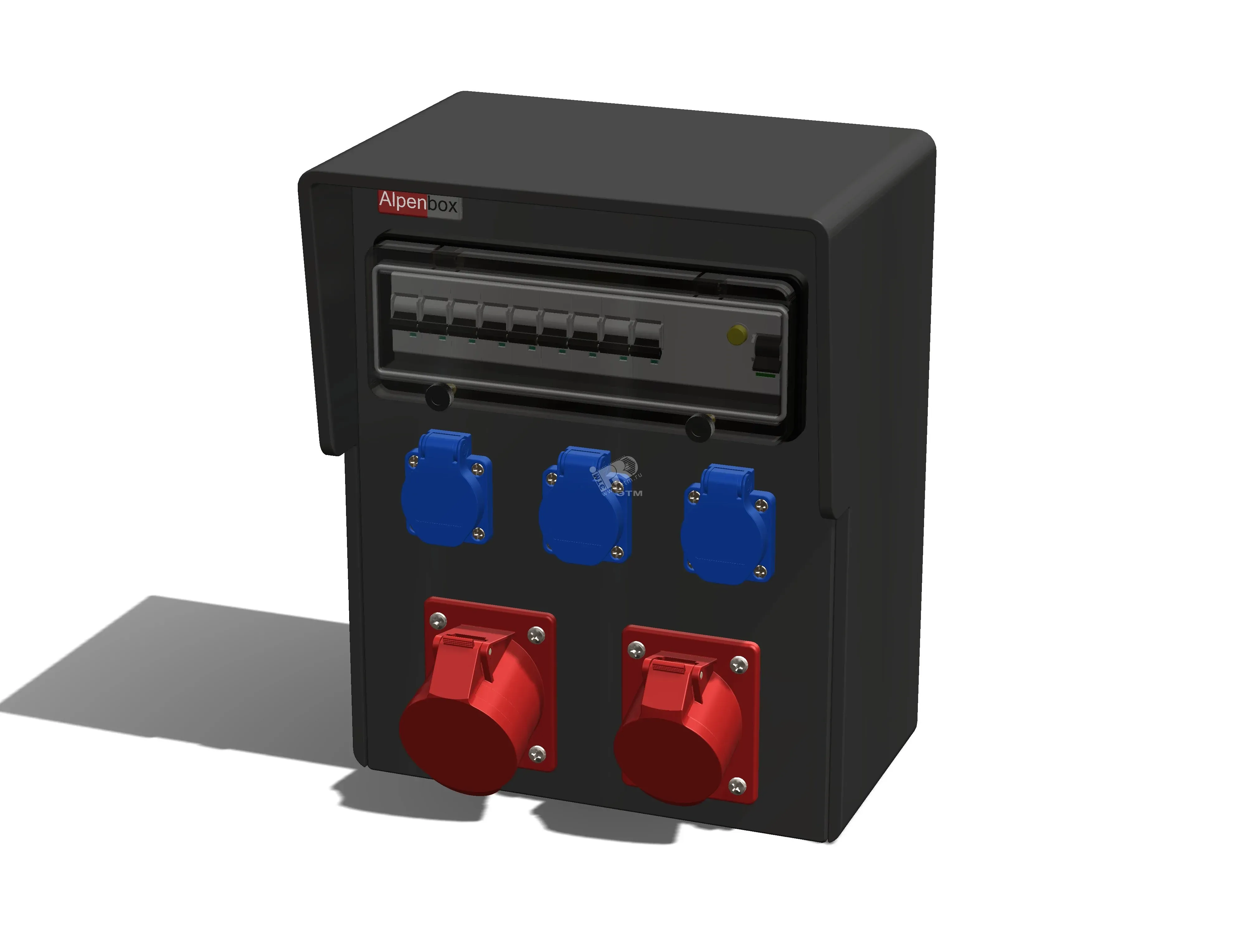 Устройство распределительное настенное твердая резина IP44 63A корпус 298х370х203 AlpenBox 00-00001867