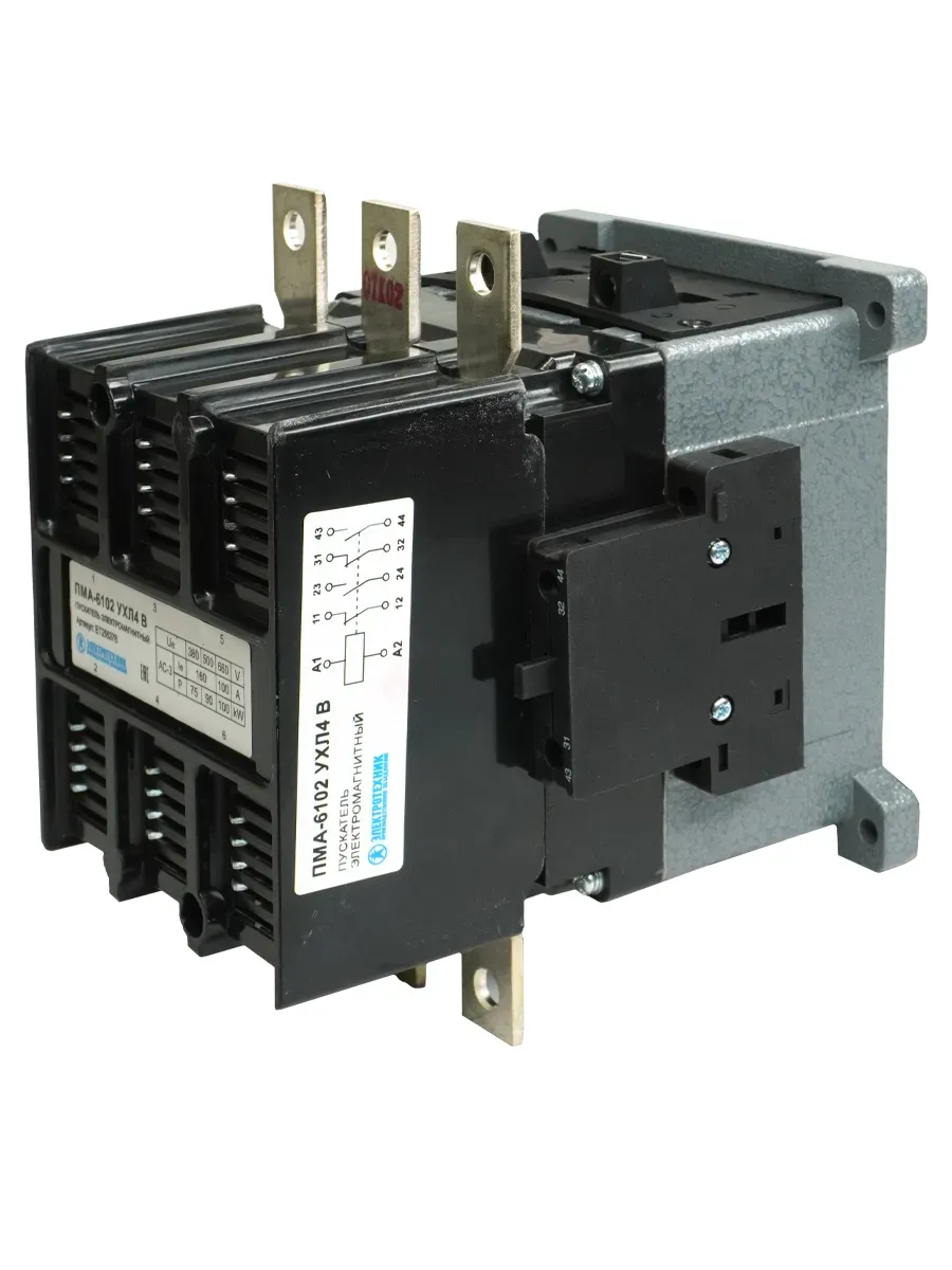 ПМА-6102 УХЛ4 В, 220В, 2з+2р, 160А, нереверсивный, без реле, IP00, пускатель электромагнитный  (ЭТ) Электротехник ET255378