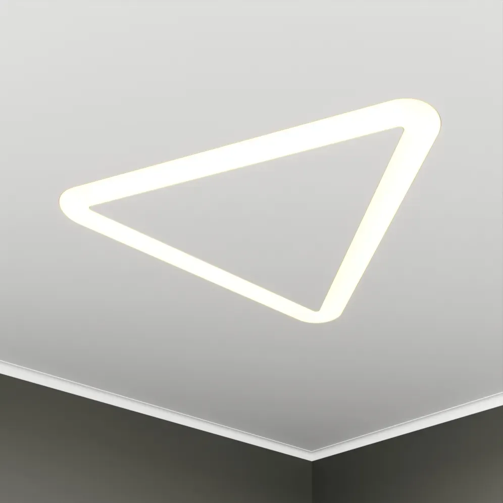 Светильник светодиодный RVE-LBX-HOLE-TRIO-SOFT-1230-V (Треугольник закругл. с отв. 1230х1098х100мм S80мм 90Вт встраиваемый 4000K Белый) RVElektro RVE00002984