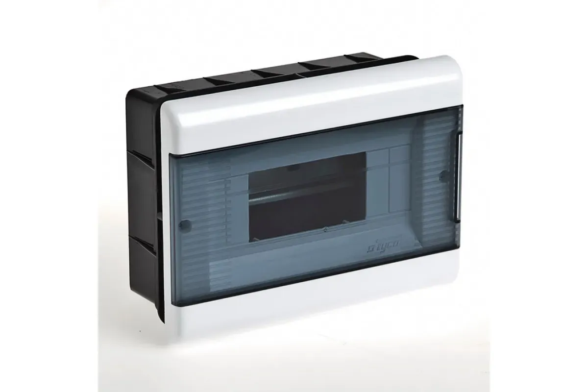 Щит распределительный встраиваемый щрв-п-12 ip40 пластиковый с заземляющей шиной прозрачная дверь тусо RUVINIL 68112