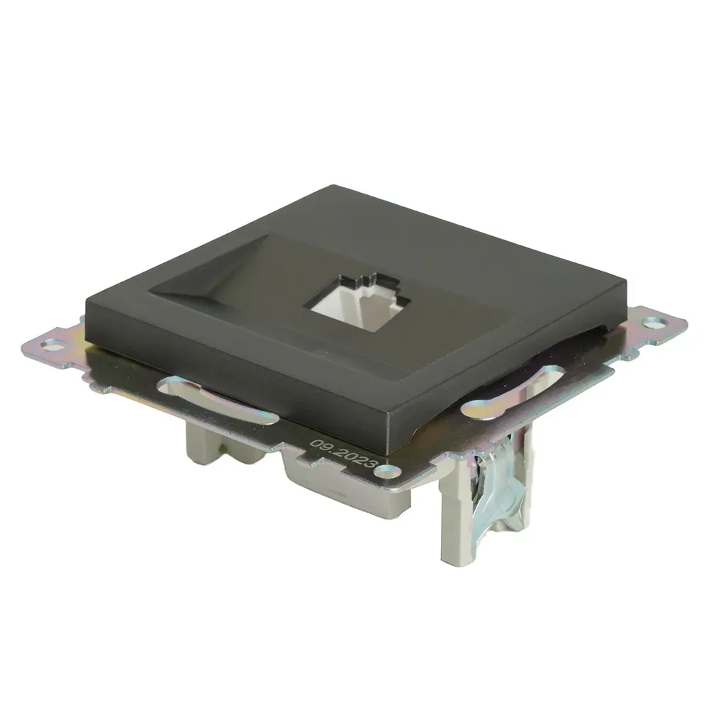 Розетка компьютерная одноместная (механизм) RJ-45 серия Катрин графит STEKKER