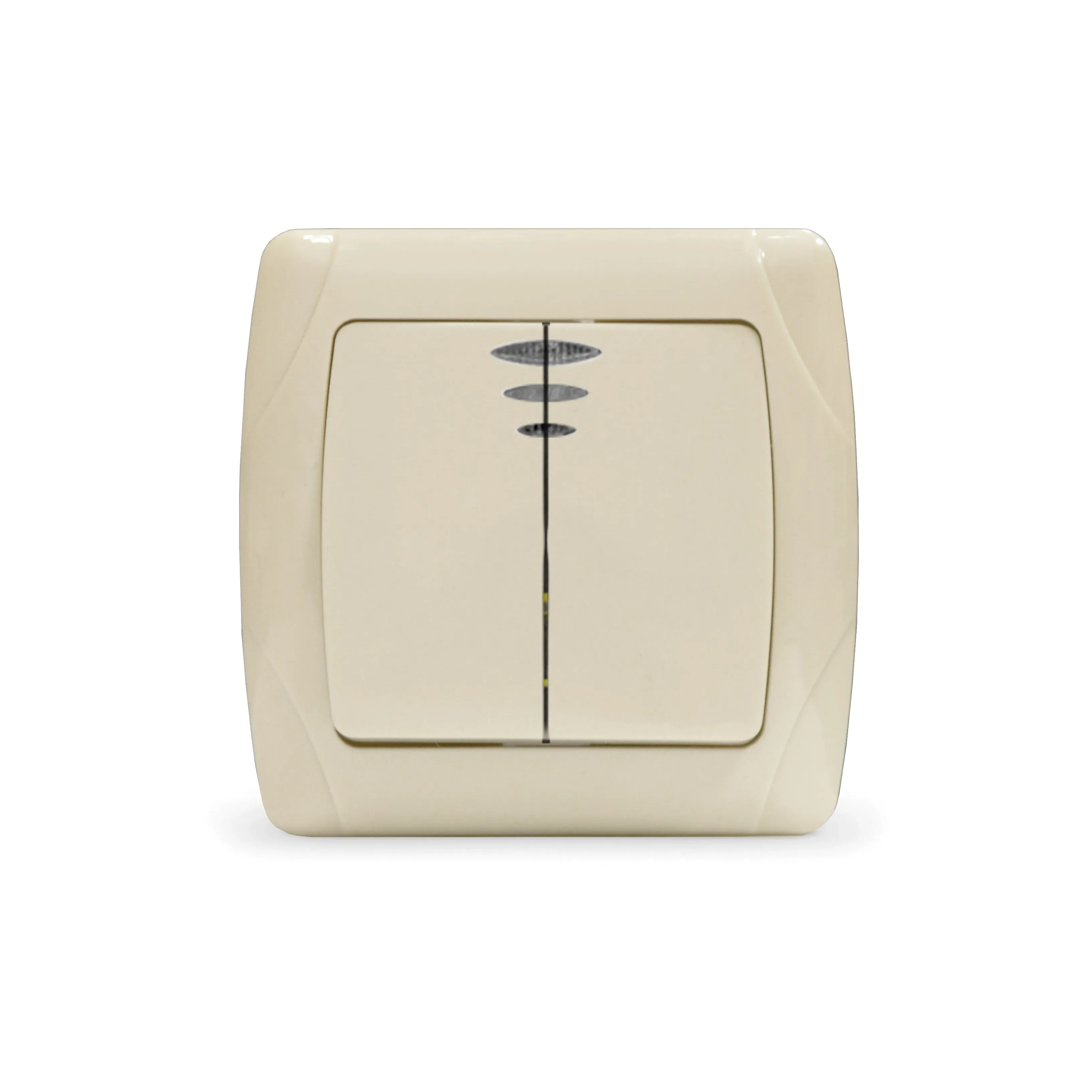 Маргарита выключатель двухклавишный с подсветкой  с/у, 10А, 220В, сл.кость (ivory) (еврослот) Универсал М0123-I