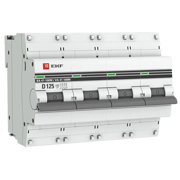 Автоматический выключатель 4p 125а (d) 10ka ва 47-100m с электромагнитным расцепителем proxima EKF MCB47100M-4-125D-PRO