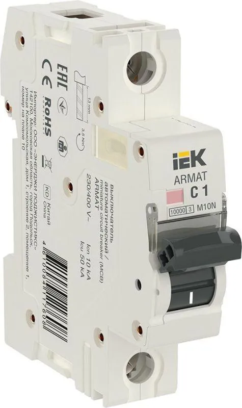 Armat выключатель автоматический однополюсный c 1а m10n IEK AR-M10N-1-C001