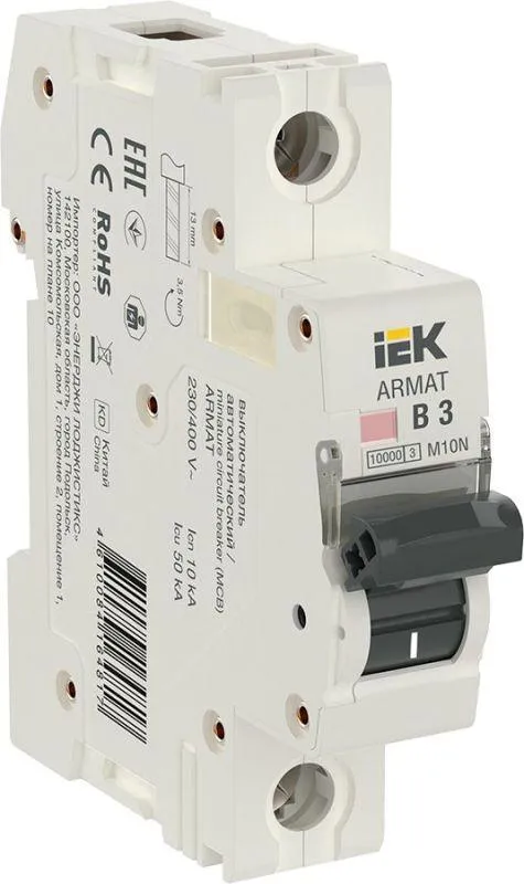 Armat выключатель автоматический однополюсный b 3а m10n IEK AR-M10N-1-B003