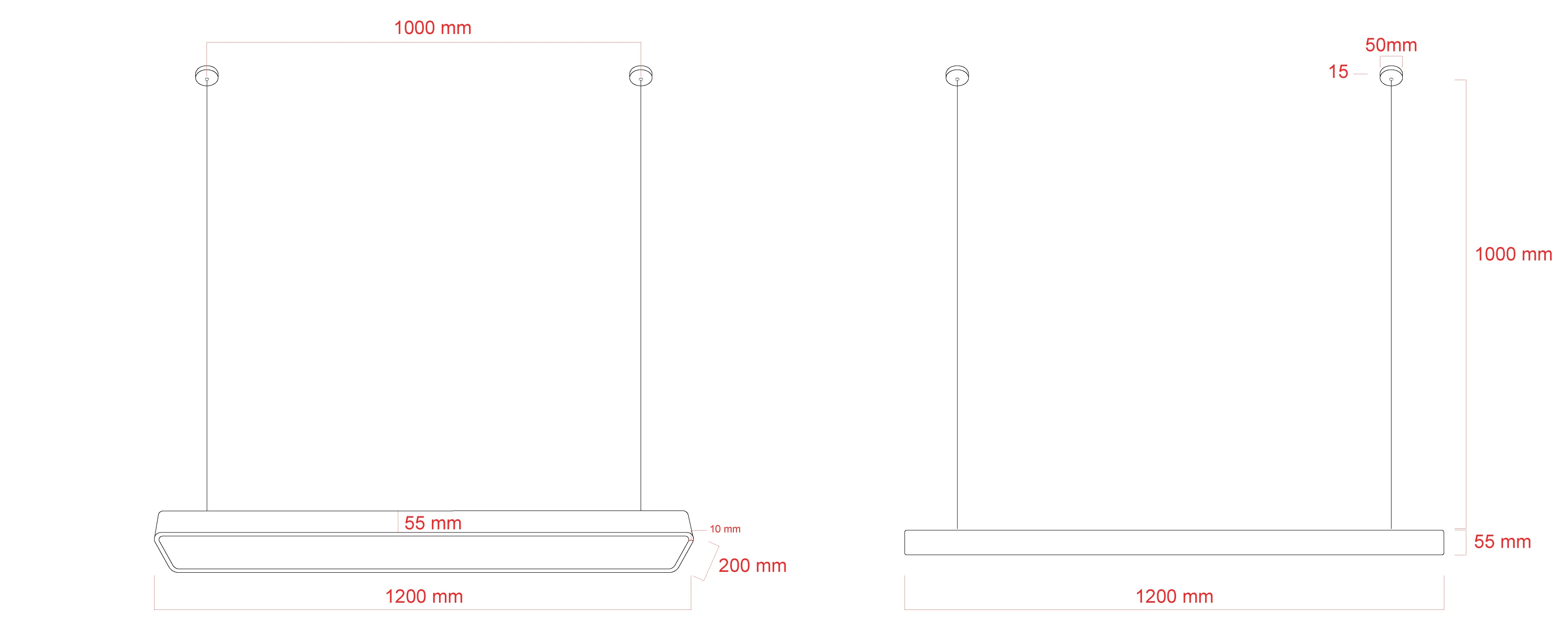 ДСО Светильник подвесной черный LED 40Вт 4000К 4500Лм IP40 1200х200х60 (драйвер внутри) Geometria SPO-112-B-40K-040 Block ЭРА Б0058857