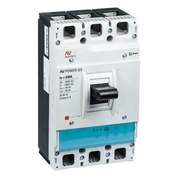 Выключатель автоматический av power-3/3 630а 50ка etu2.2 EKF MCCB-33-630-2.2-AV