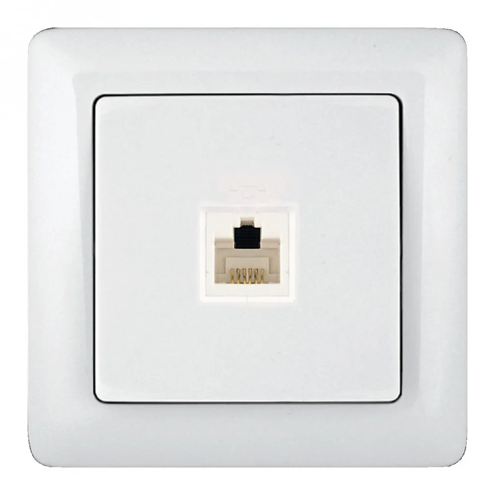 ХИТ Розетка телефонная скрытая белая SE (Потенциал) RT-4S3-B