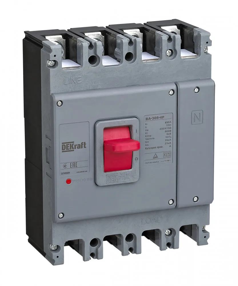 Силовой авт. выкл. 4P 630А 35кА ВА-305 SE (Dekraft) 22795DEK