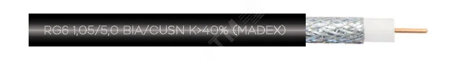 Кабель коаксиальный RG 6 (100м) черный Польша Польша Екс 700166r