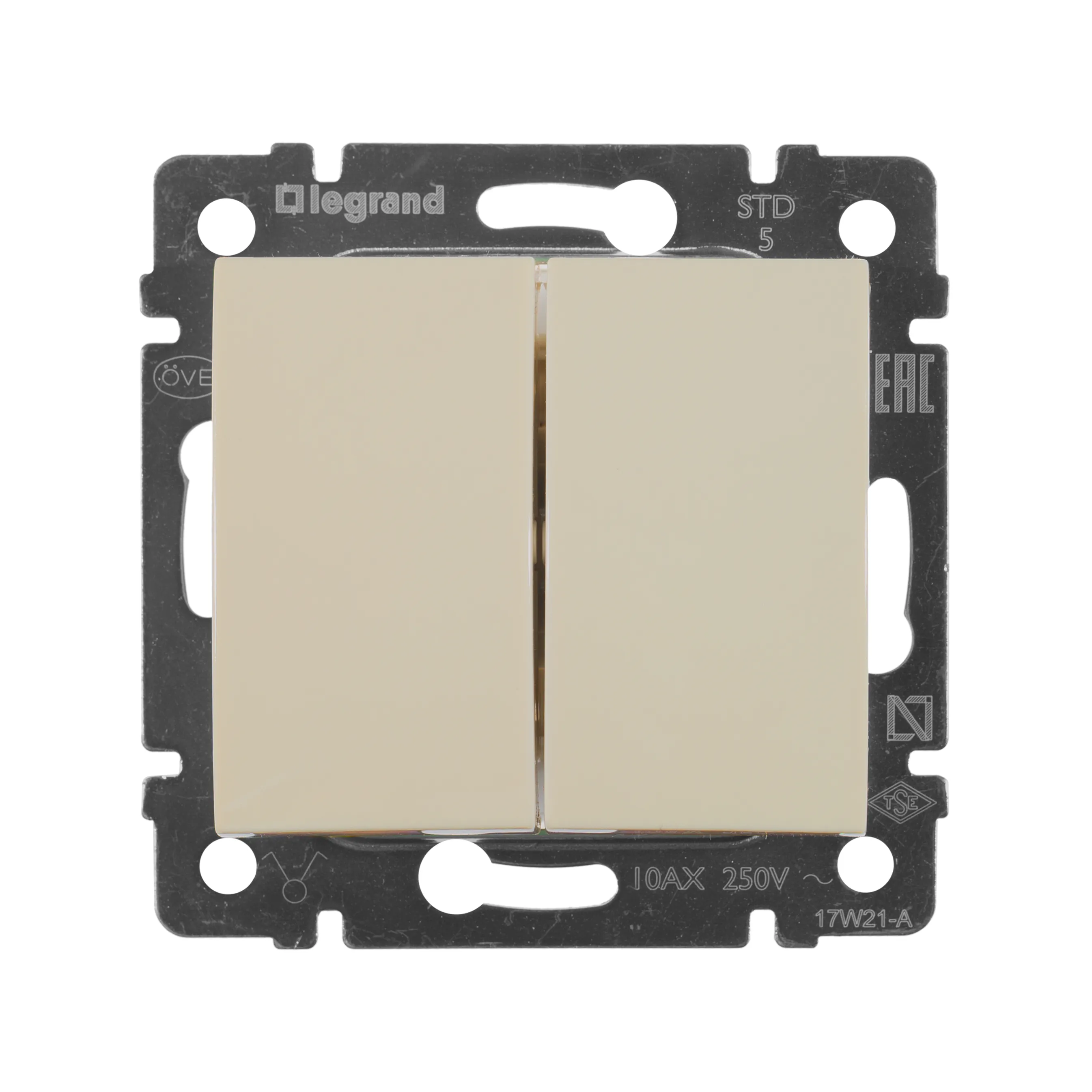 VALENA Выключатель двухклавишный в рамку слоновая кость LEGRAND 774305