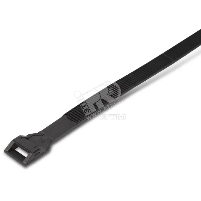 Стяжка нейлоновая 180x8.6x2мм черная (100 шт) HYPERLINE 17035