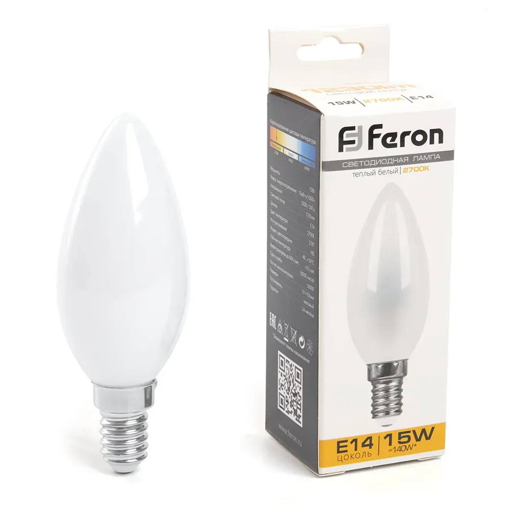 Лампа светодиодная led 15вт е14 теплый матовая свеча filament STEKKER 38255