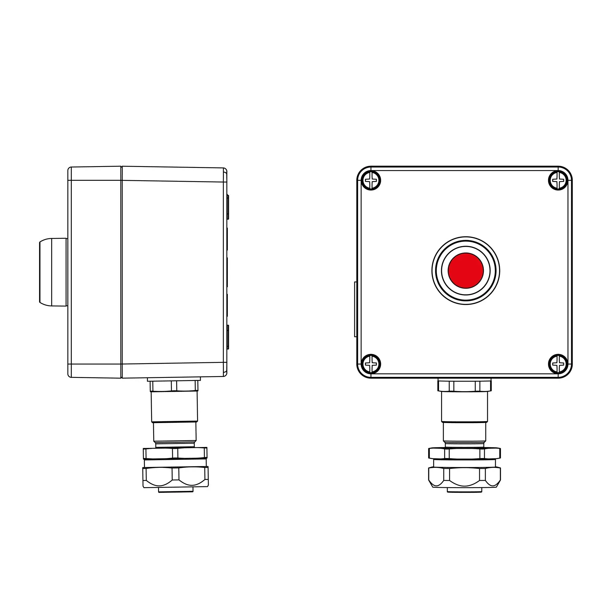 Взрывозащищенный пост управления из алюминия CPE-A-12-(1xP1R(11))-1xKAEPM2MHK-20(C)1Ex d e IIC Т5 Gb / Ex tb IIIC T95°C Db IP66 DKC 2201.121.22.120F