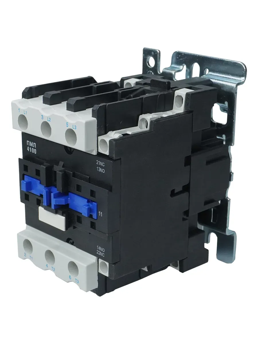 Пускатель электромагнитный ПМЛ-4100 УХЛ4 Б, 380В/50Гц, 1р+1з, 63А, нереверсивный, без реле, IP00 Электротехник ET511494