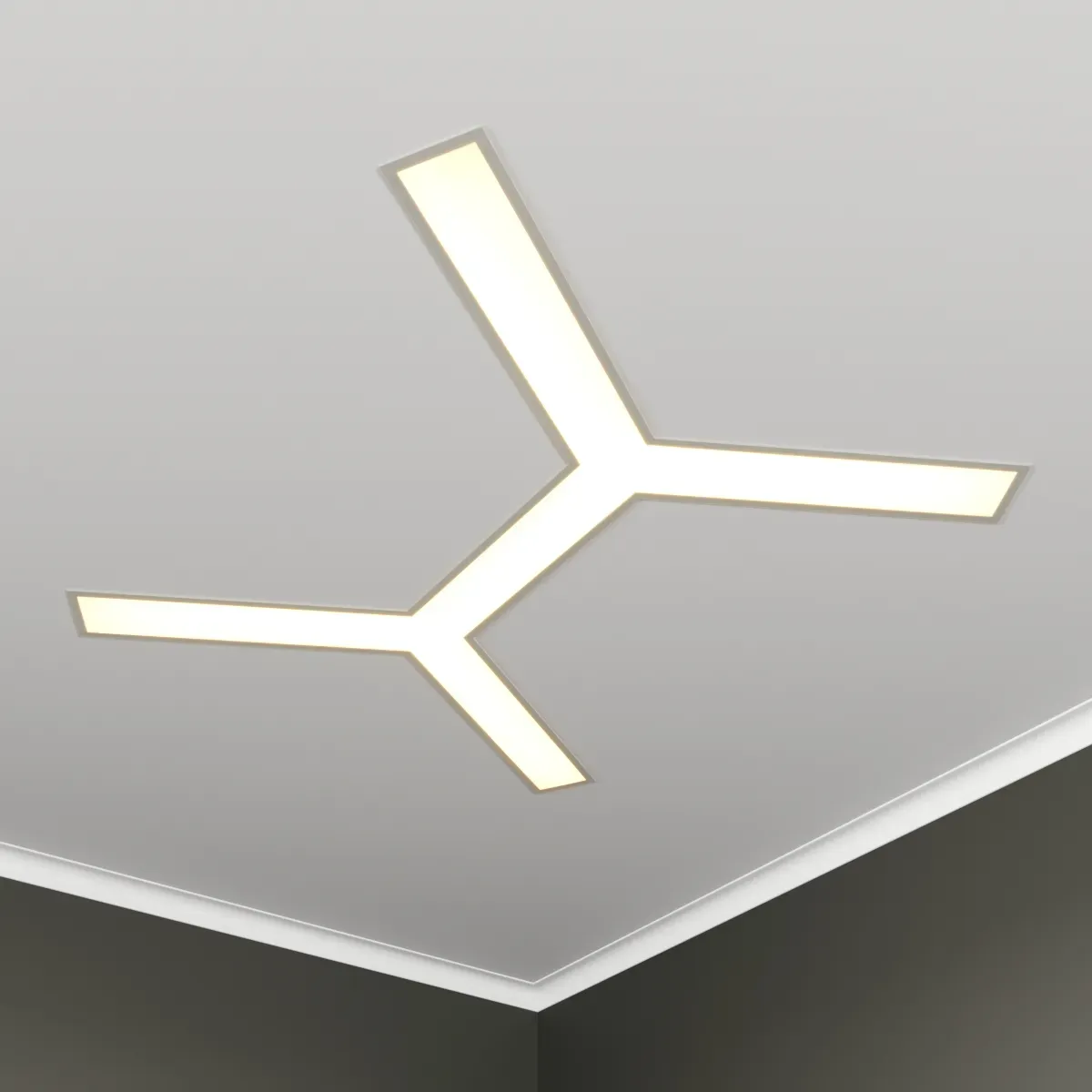 Светильник светодиодный RVE-LBX-TRINITY-2X-830-V (Трехлучевой крест 2х 830х937х100мм S80мм 52Вт встраиваемый 4000K Белый) RVElektro RVE00003047