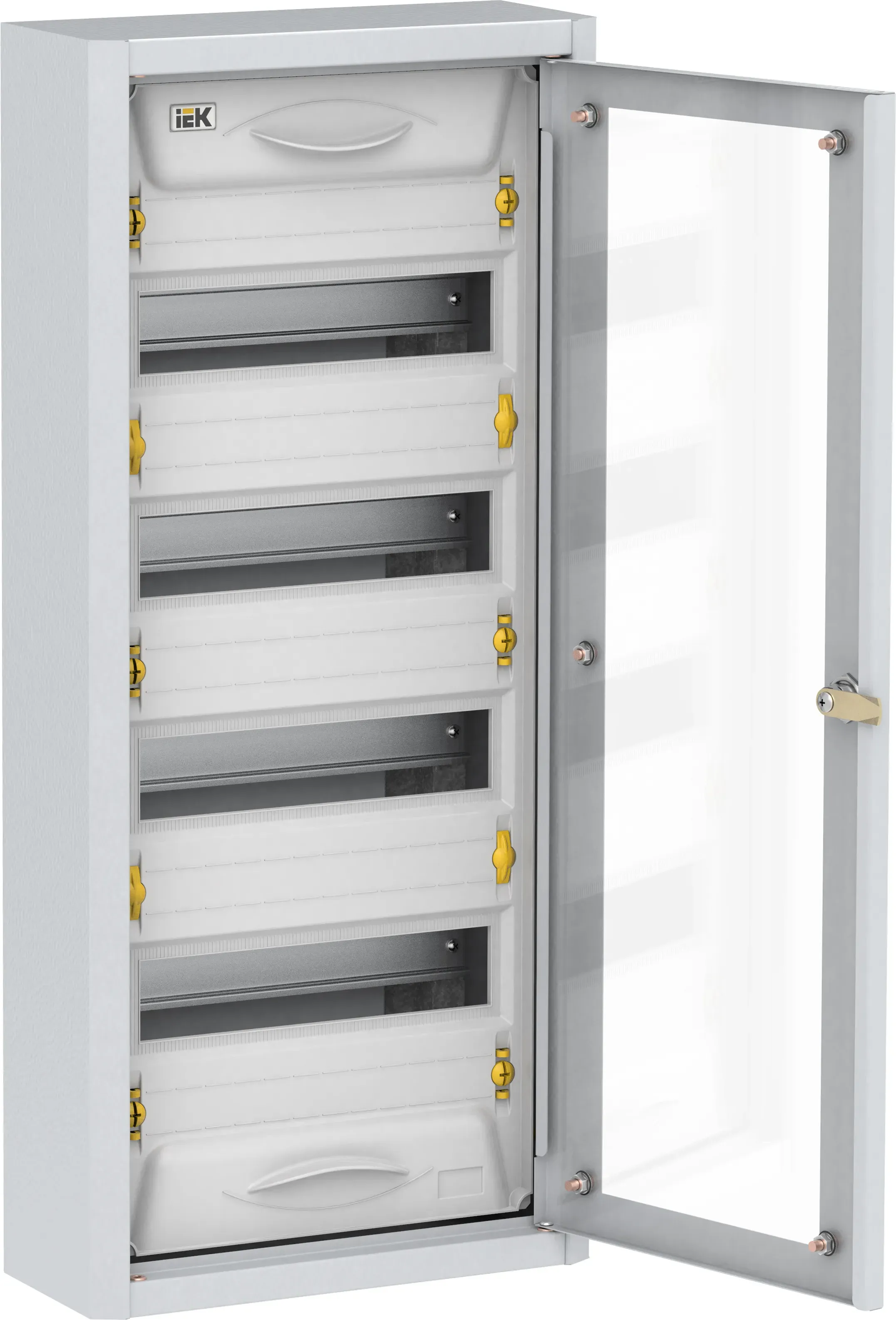 Корпус металлический распределительный навесной щрн-48з ip31 прозрачная дверь ip31 ухл3 titan 5 IEK MKM16-N-048-31-Z-U