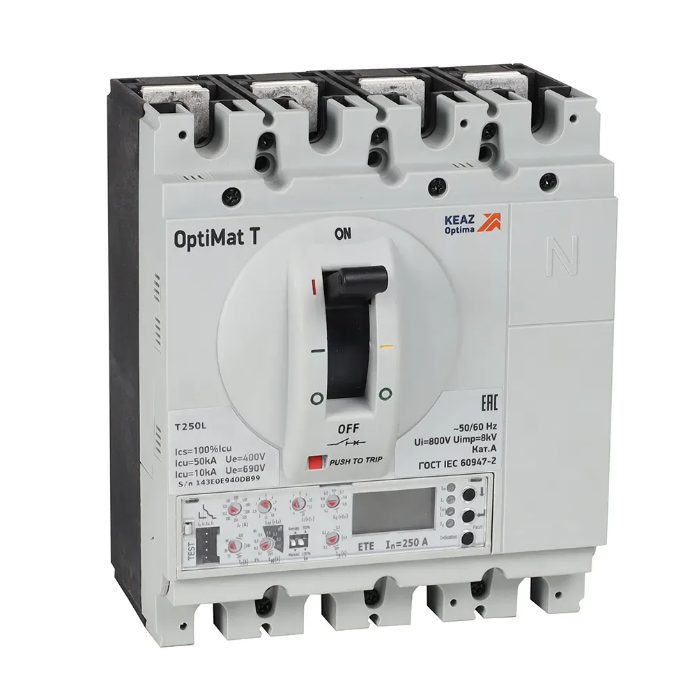 Выключатель автоматический optimat t250l ete 250a 4p КЭАЗ 355929