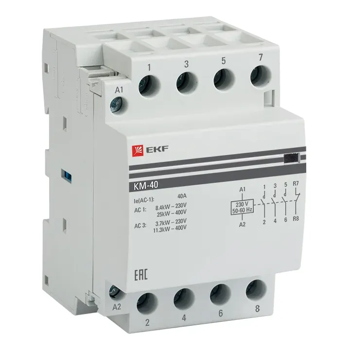 Контактор модульный 40А 3п 3NО+NC EKF km-3-40-31