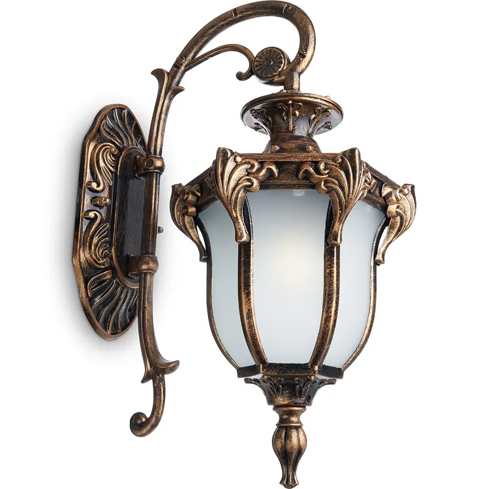 Светильник НБУ-60w вниз Е27 IP44 черное золото FERON 11422