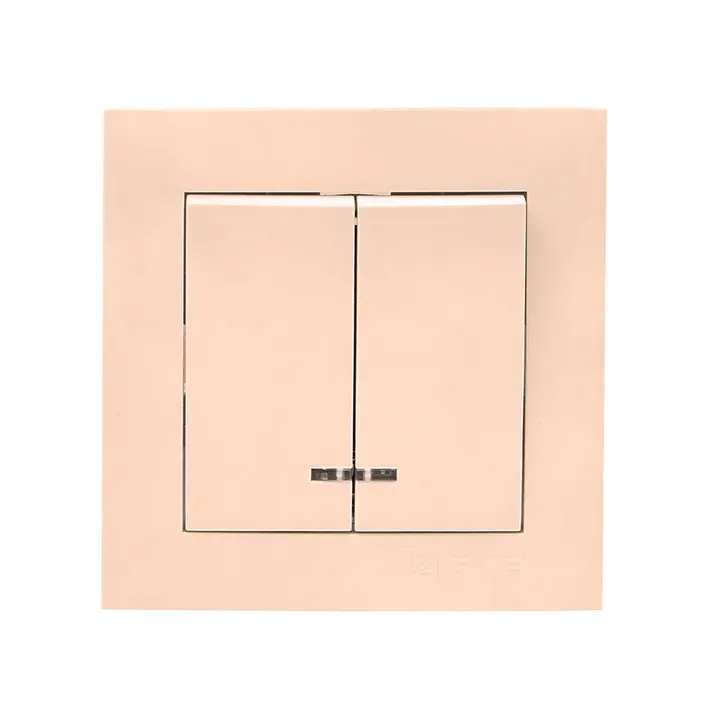 Валенсия выключатель 2-кл. 10А кремовый с индикатором EKF EWV10-123-20