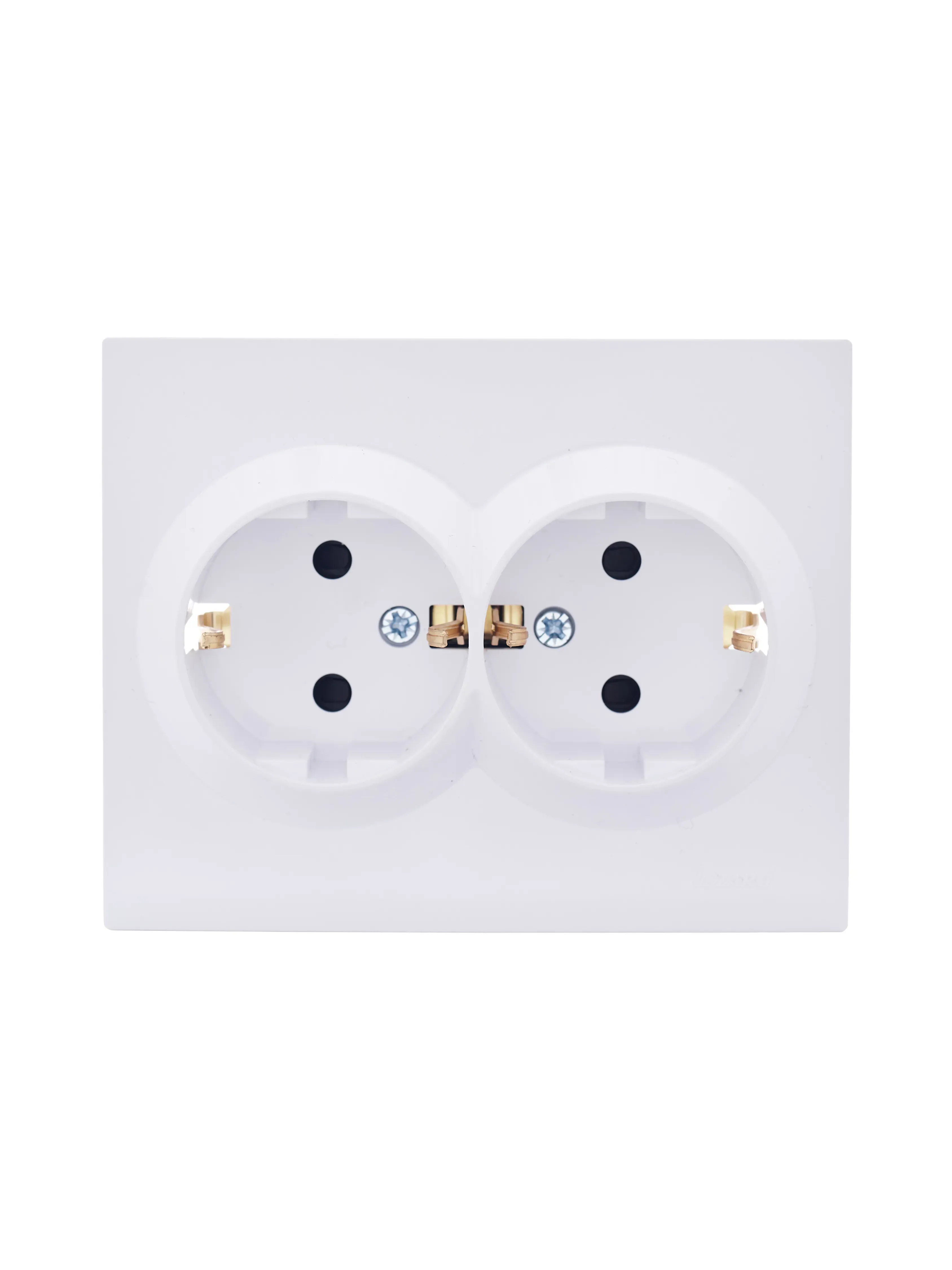 VESNA Розетка двойная с защитой от детей ПБТ белая Lezard 742-0200-178B