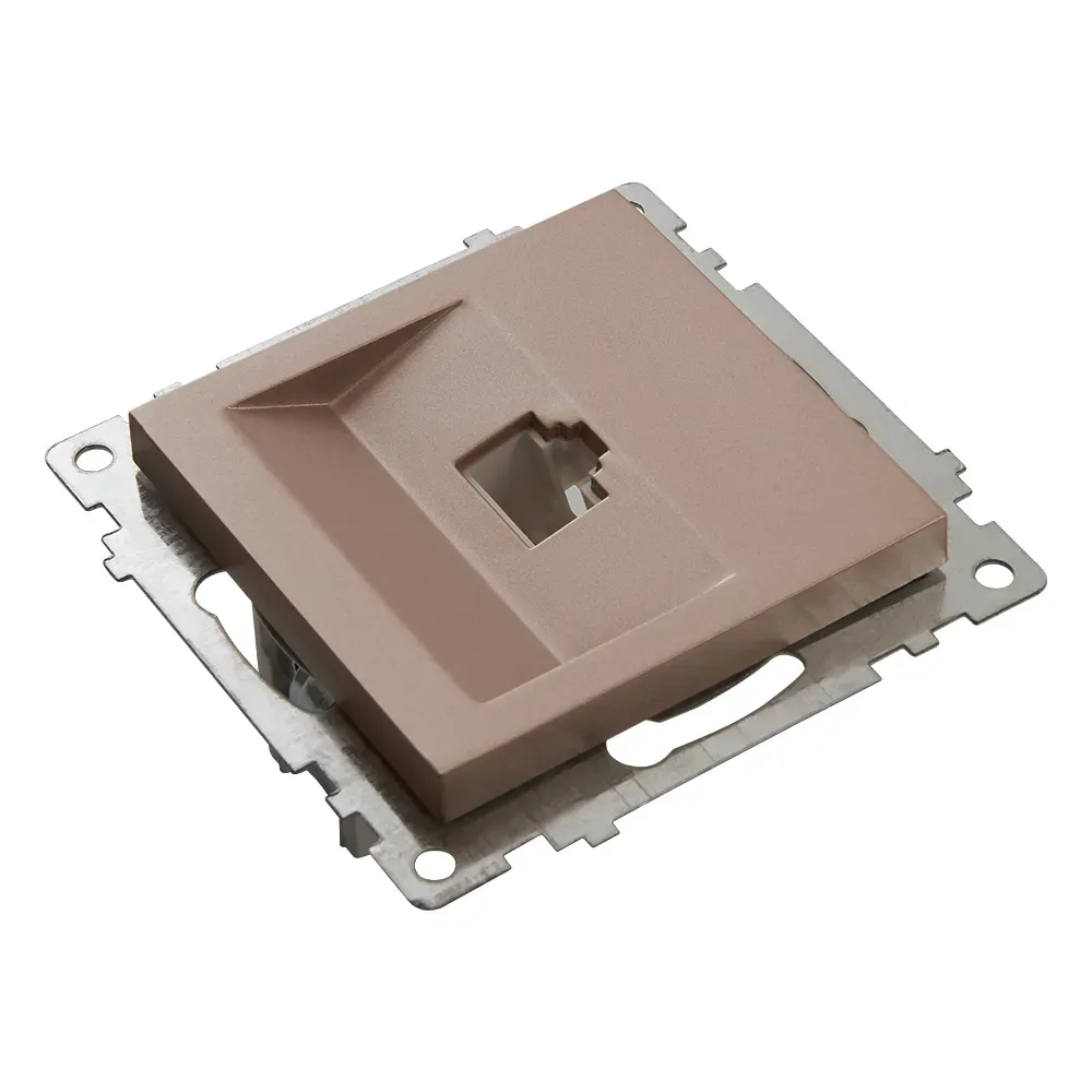Розетка компьютерная 1-местная RJ-45 (механизм), серия Катрин, шампань