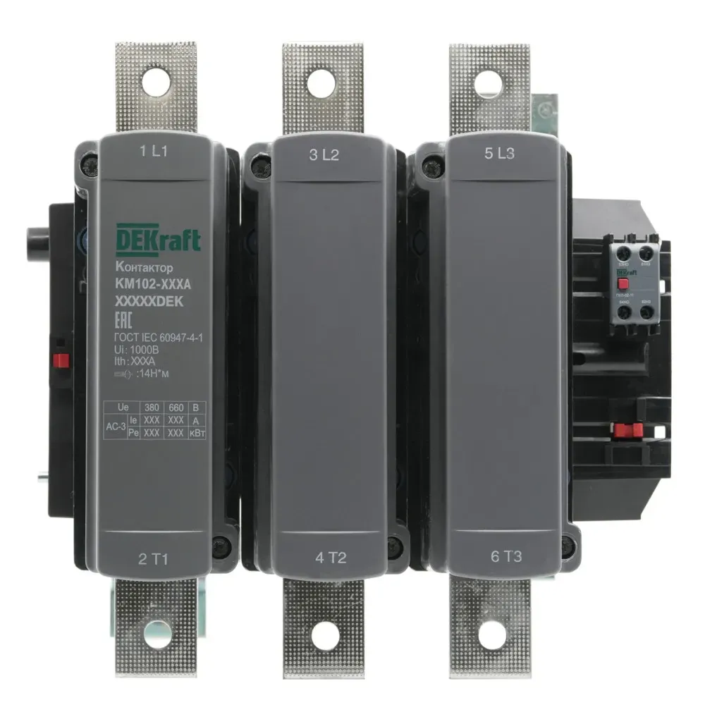 Контактор 630А 110В АС АС3  АС4 1НО+1НЗ КМ-102 SE (Dekraft) 21972DEK