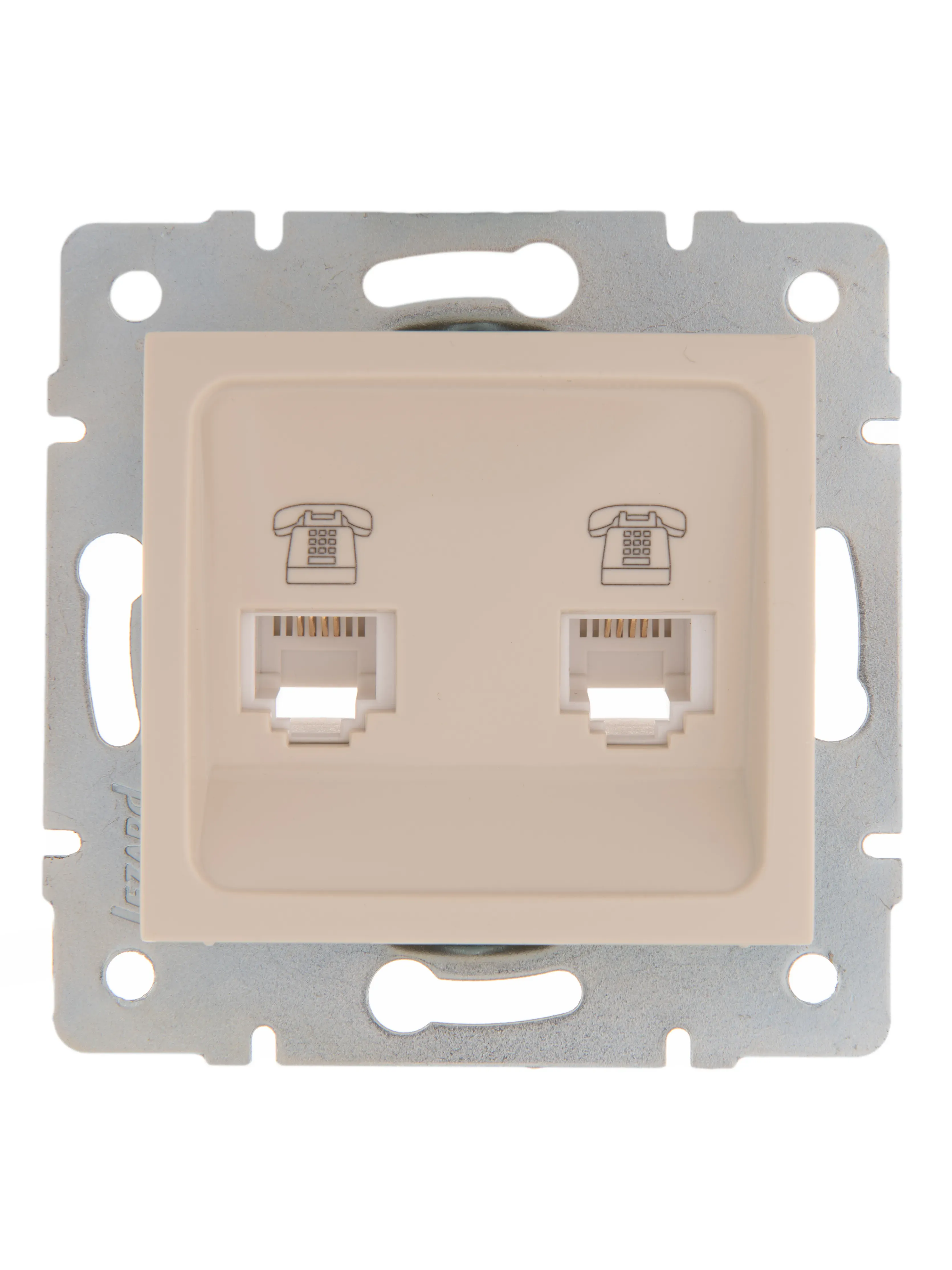 KARINA Розетка телефонная двойная евро крем (10шт/120шт) Lezard 707-0388-138