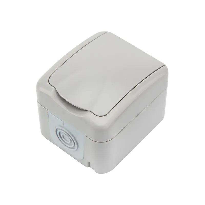 Розетка одноместная Mini OG IP54, с заземлением, о/у, серая REXANT KR-78-0817