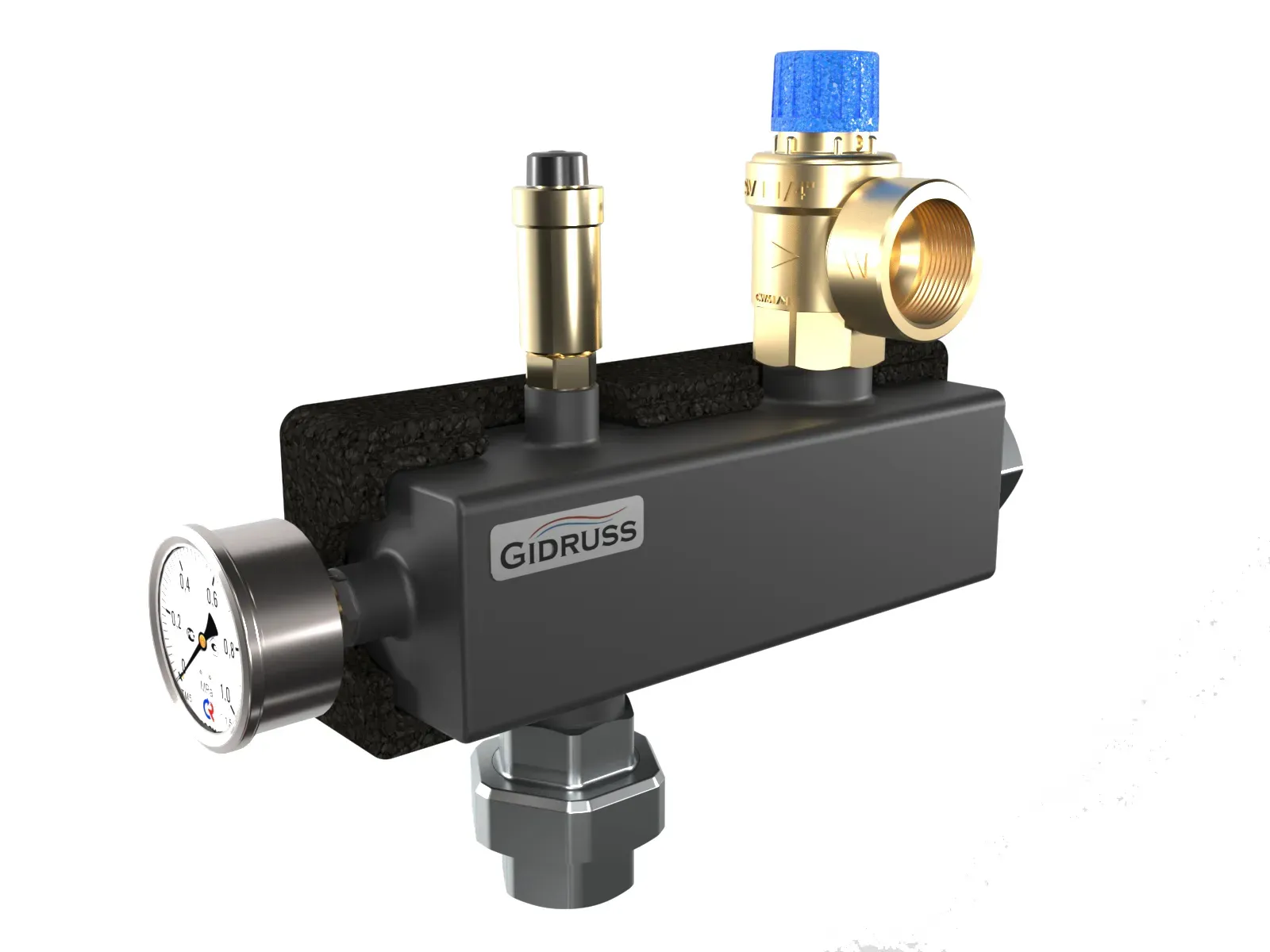 Группа безопасности котла 350 кВт 3 бар BSG-350-32.EPP в теплоизоляции Gidruss BS 3200T 00