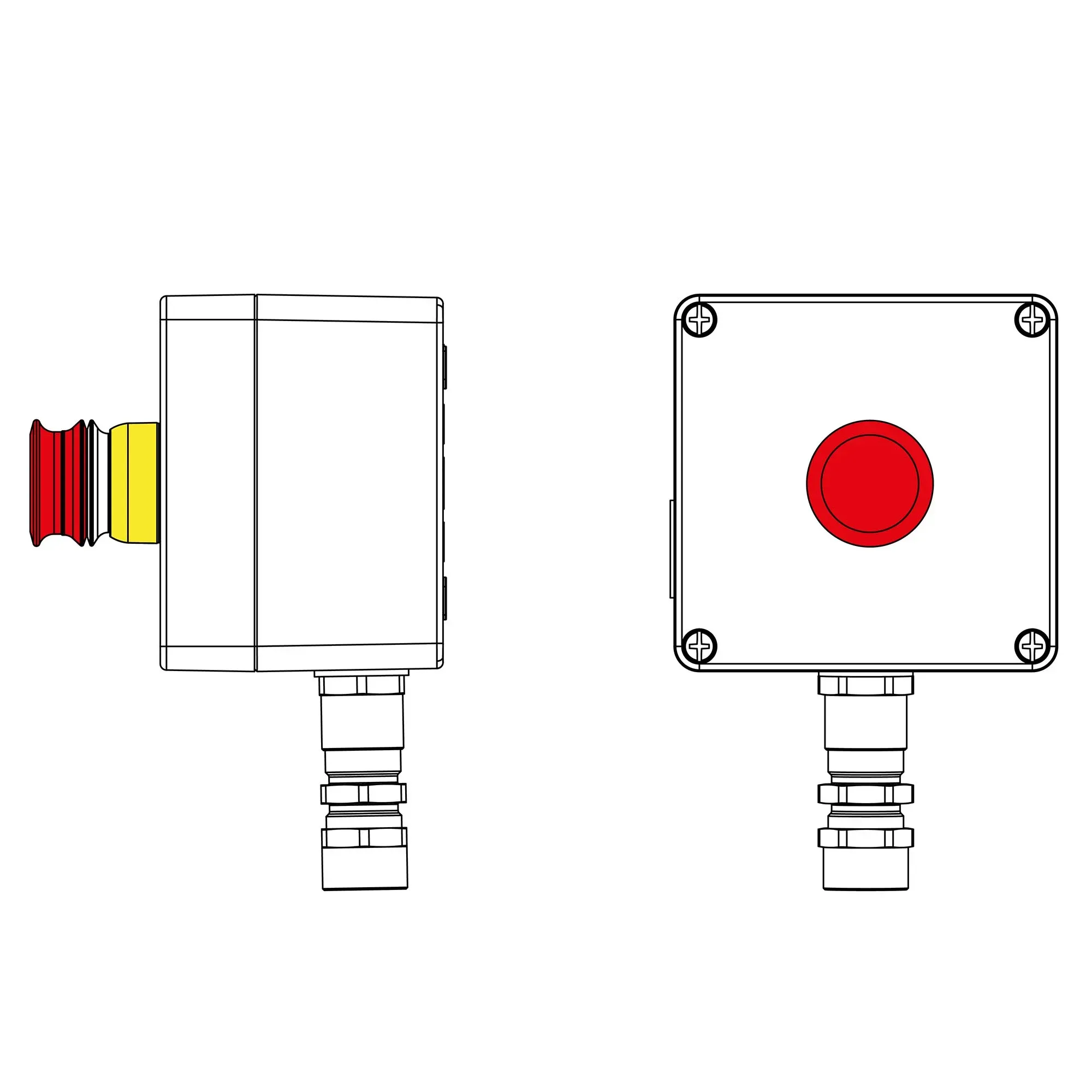 Взрывозащищенный пост управления из алюминия CPE-A-12-(1xP3E(11))-1xKA2MHK(C)1Ex d e IIC Т5 Gb / Ex tb IIIC T95°C Db IP66 DKC 2201.121.22.11D