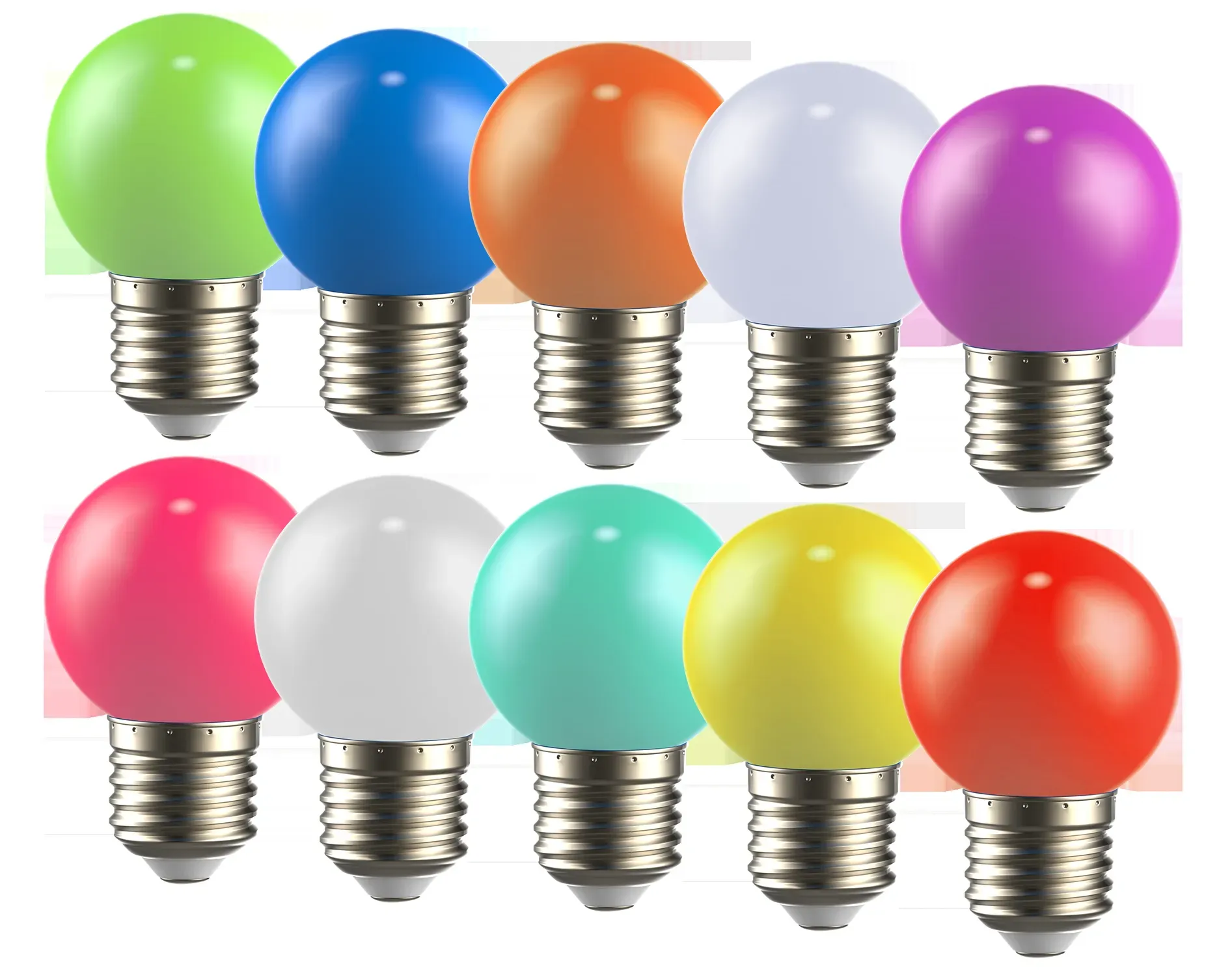 LIGHTING Набор ламп светодиодных декоративных G45 шар 1Вт 230В MIX E27 10 шт IEK