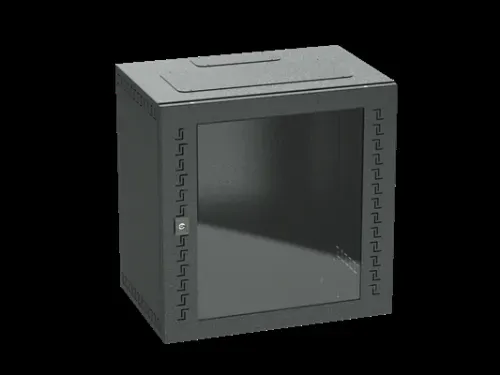 Шкаф телекоммуникационный навесной 16 u (800х600х400) дверь стекло ral9005 ДКС R5STI1640GSB