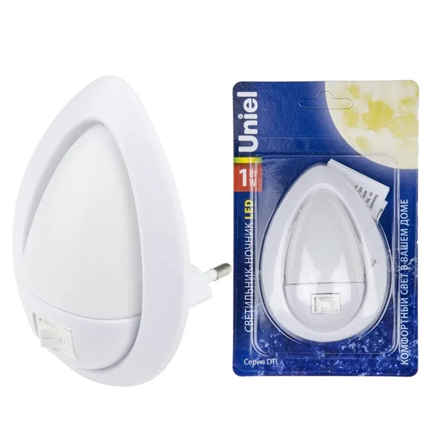 Светильник-ночник- огонек DTL-314 Механический выключатель белый Uniel UL-00007047