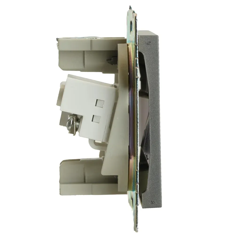 Розетка TV + компьютерная RJ-45 (механизм) серия Катрин графит STEKKER