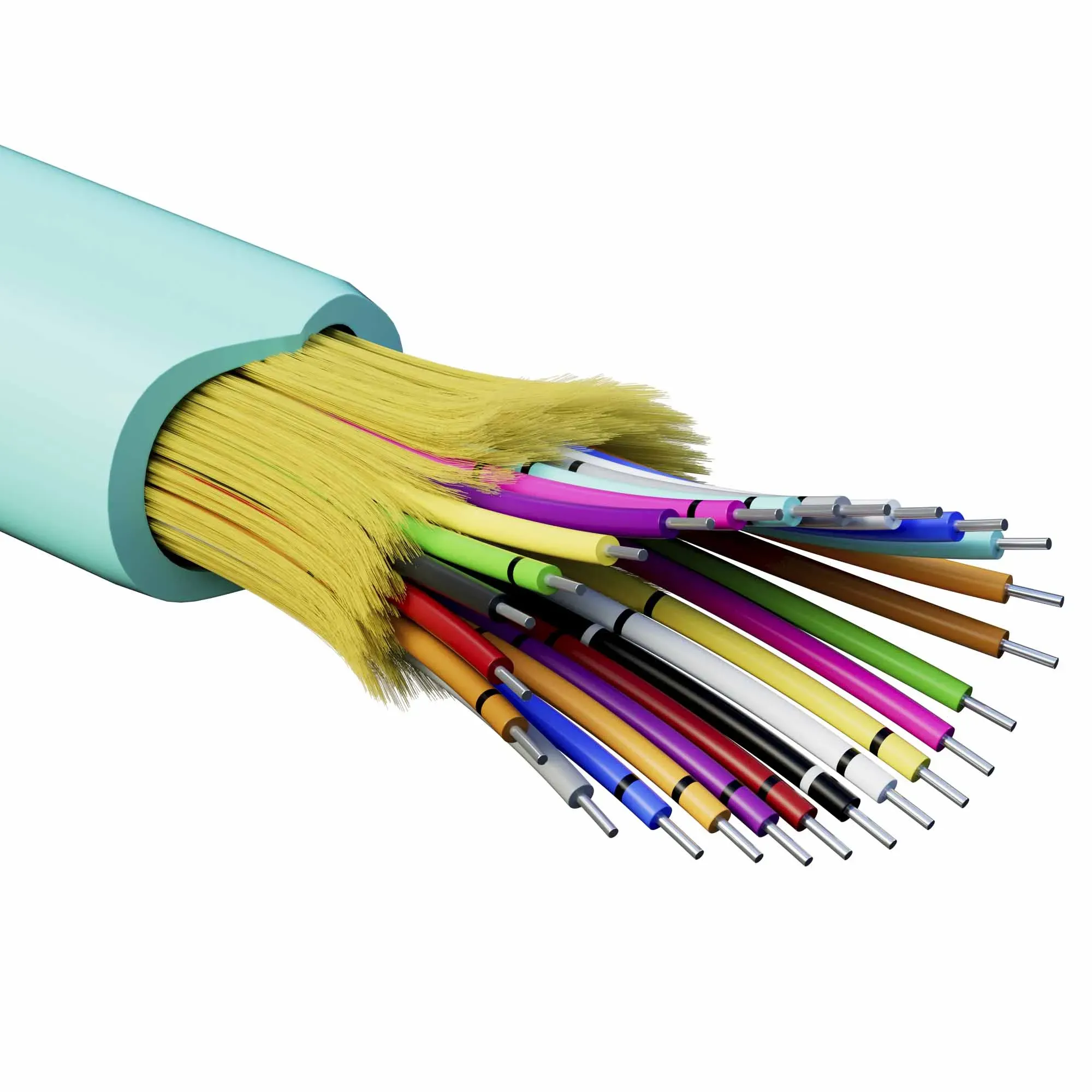 Кабель волоконно-оптический, распределительный, арамидные упрочняющие нити, для внутренней прокладки, нг(А)-HF, 24 ОВ, категорияOM3 (G.651.1) плотный буфер, 0,4 кН, барабан 500 м