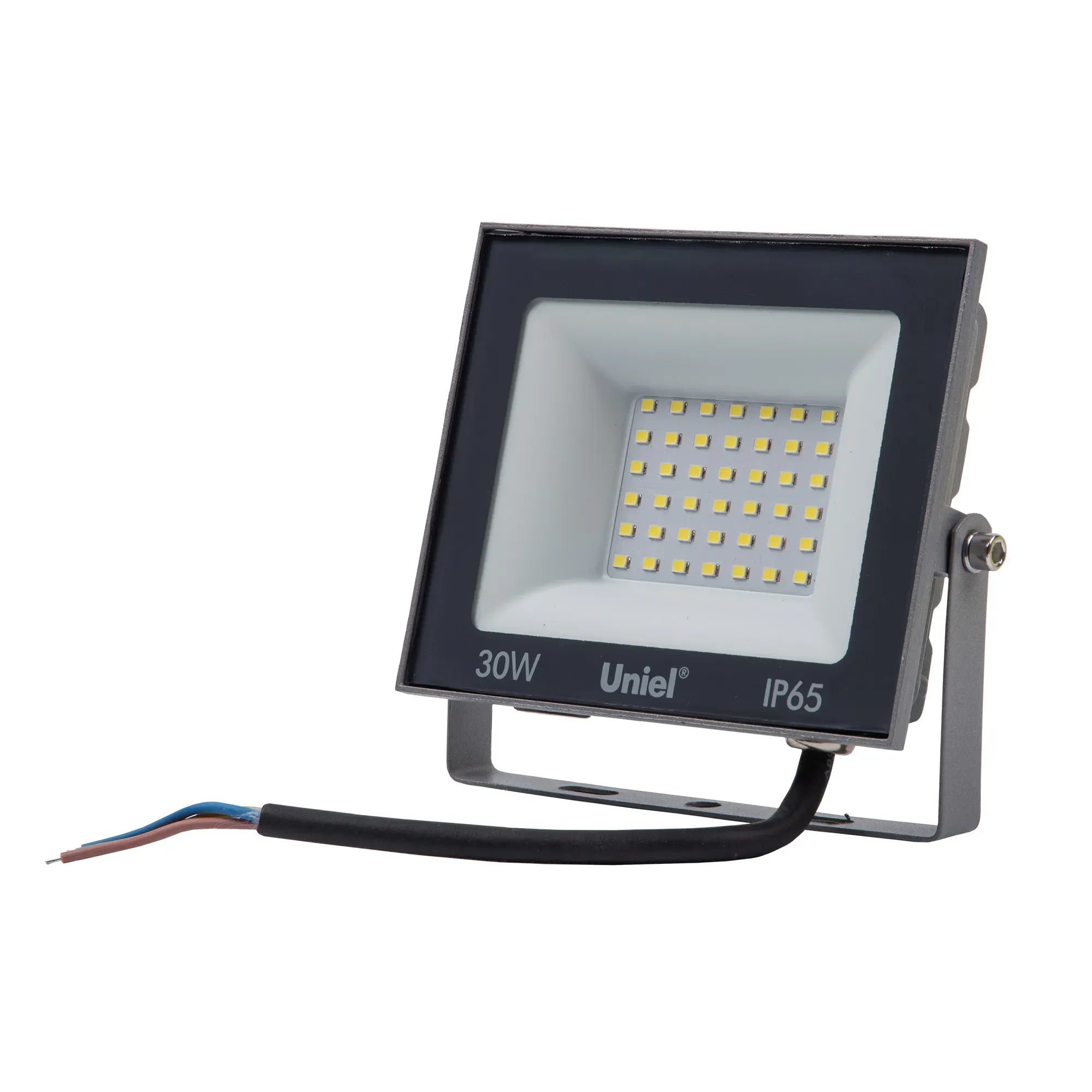 Прожектор светодиодный 30 вт дневной свет 6500k корпус серый tm uniel ulf-f23-30w/6500k ip65 160-240v grey UNIEL UL-00011845