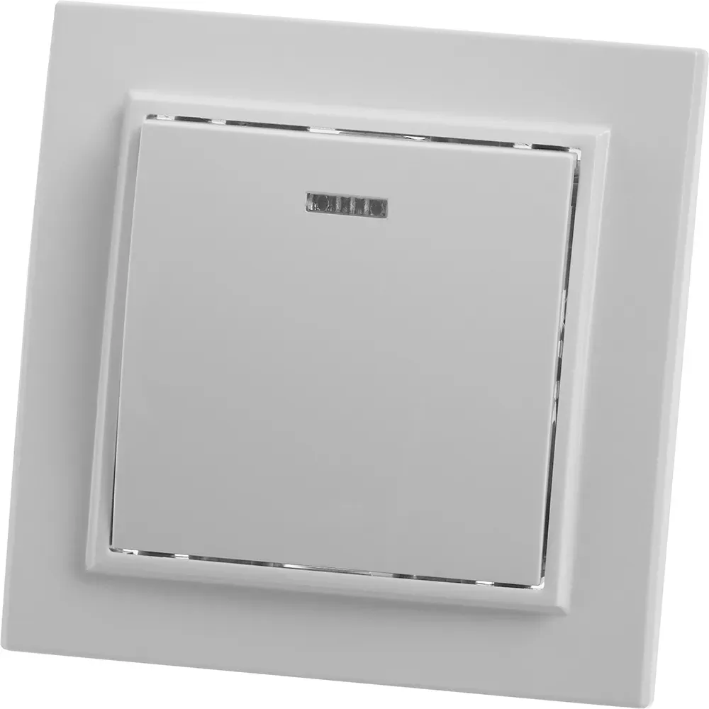 Выключатель 1-клавишный c индикатором, серия Эрна, белый, FERON 39041