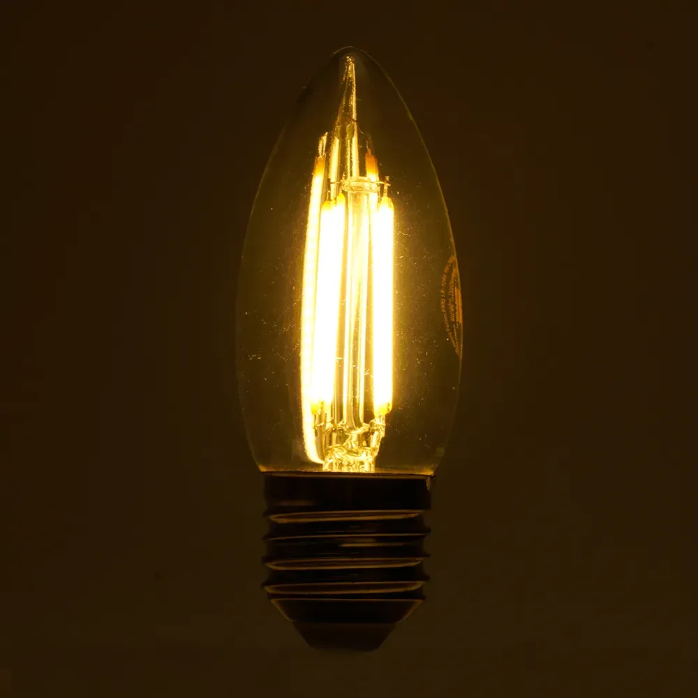 Лампа светодиодная LED 6вт Е27 теплый свеча FILAMENT Feron.PRO