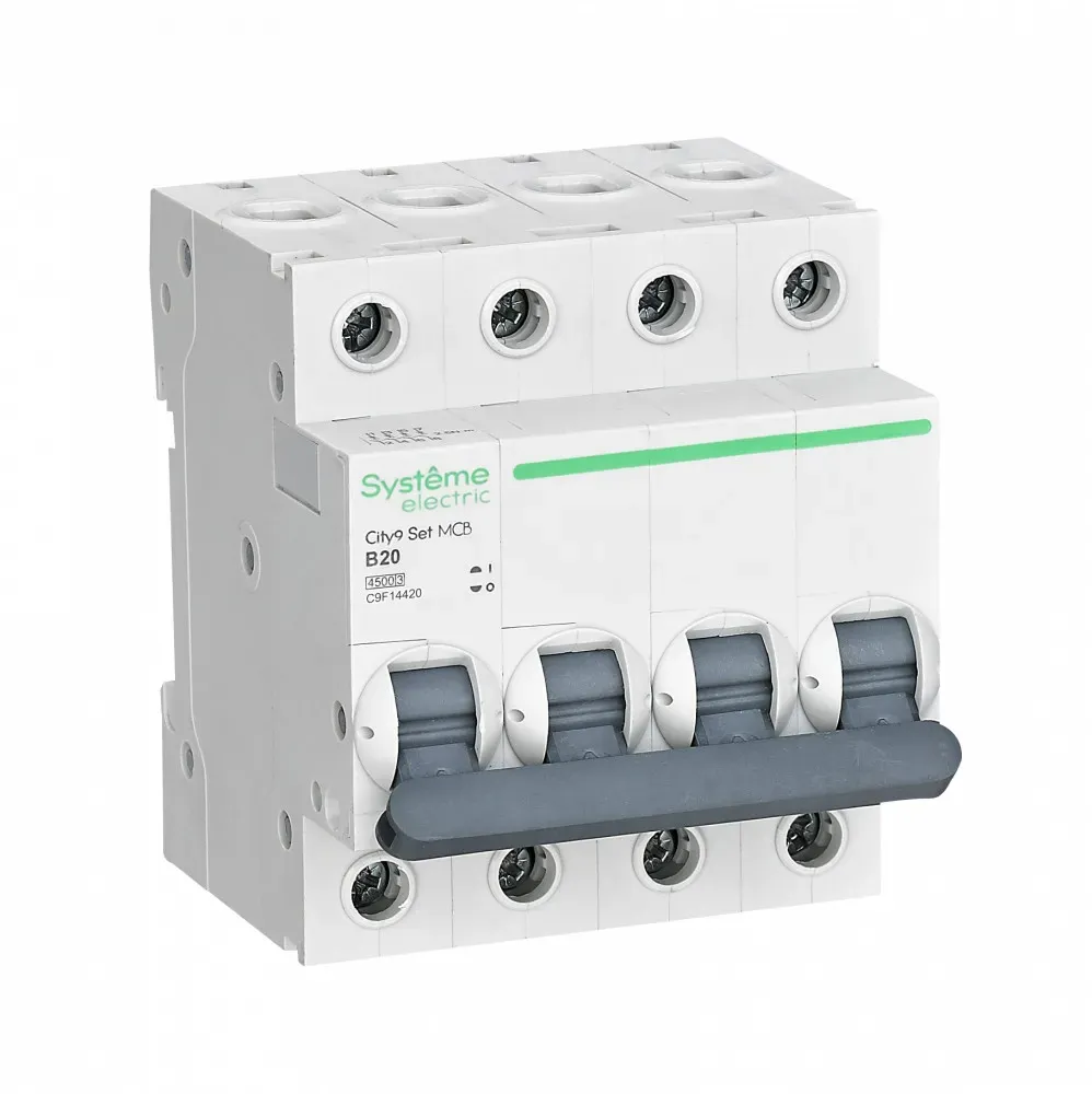 Выключатель автоматический четырехполюсный 20А B 4.5kA 400В City9 Set SE (Systeme) C9F14420